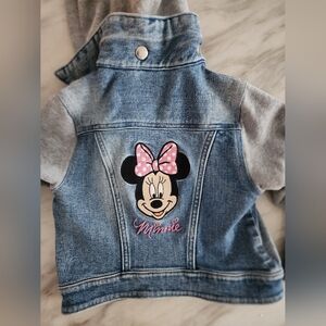 Kids Embroidered Denim Jacket by H&M , Minnie Mouse , Disney, Blue , 3-4 years